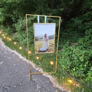 Gold Frame Metal Sign Stand