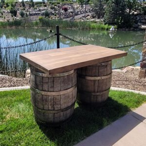 4ft Whiskey Barrel Bar
