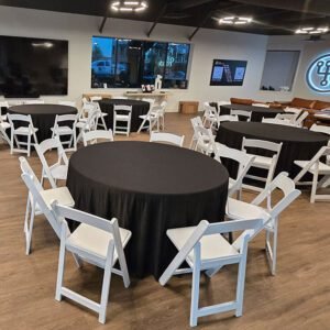 120″ Round Tablecloth – Black