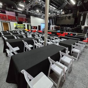 90″ x 132″ Rectangle Tablecloth – Black