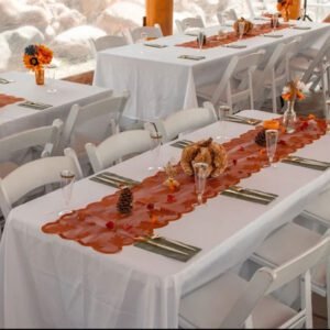 90″ x 132″ Rectangle Tablecloth – White